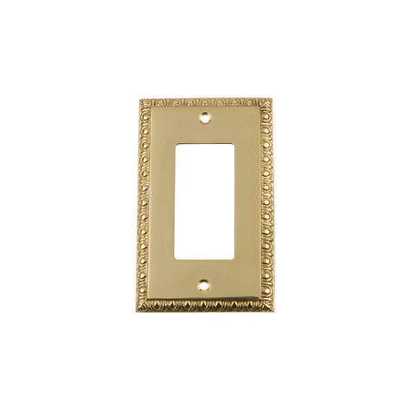 Nostalgic Warehouse 719977: Egg & Dart Single Rocker Switchplate - Polished Brass