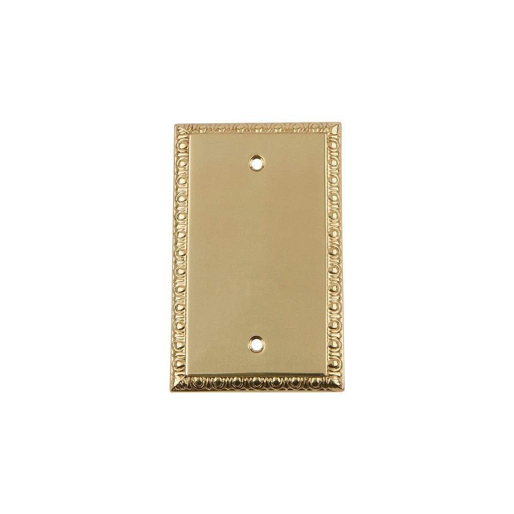 Nostalgic Warehouse 719985: Egg & Dart Single Blank Switchplate - Polished Brass