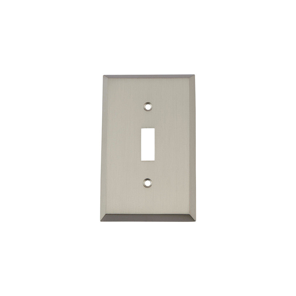 Nostalgic Warehouse 719986: New York Single Toggle Switchplate - Satin Nickel