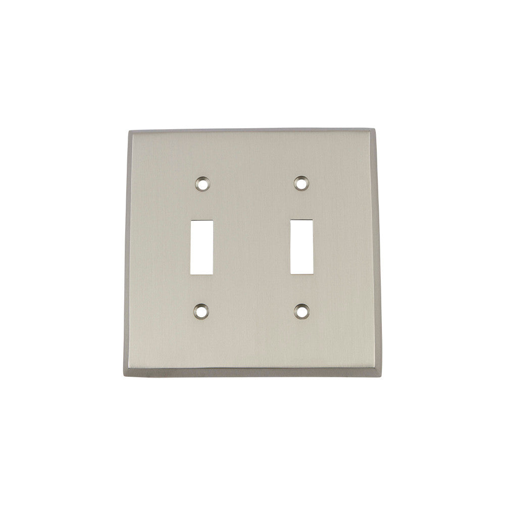 Nostalgic Warehouse 719987: New York Double Toggle Switchplate - Satin Nickel