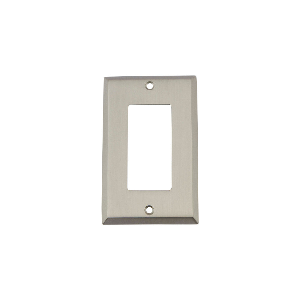 Nostalgic Warehouse 719989: New York Single Rocker Switchplate - Satin Nickel