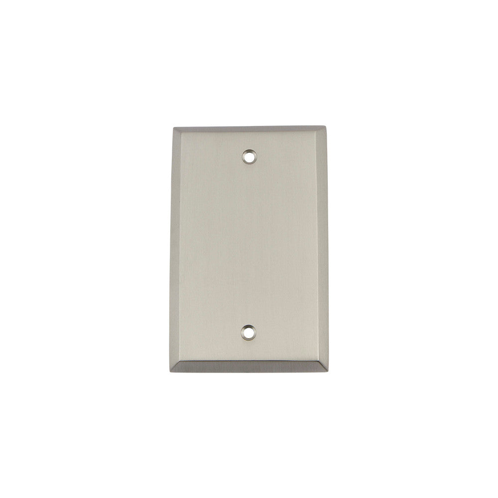 Nostalgic Warehouse 719997: New York Single Blank Switchplate - Satin Nickel