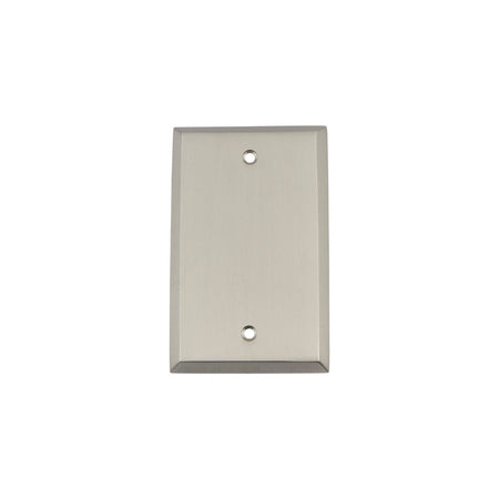Nostalgic Warehouse 719997: New York Single Blank Switchplate - Satin Nickel