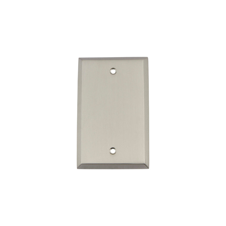 Nostalgic Warehouse 719997: New York Single Blank Switchplate - Satin Nickel