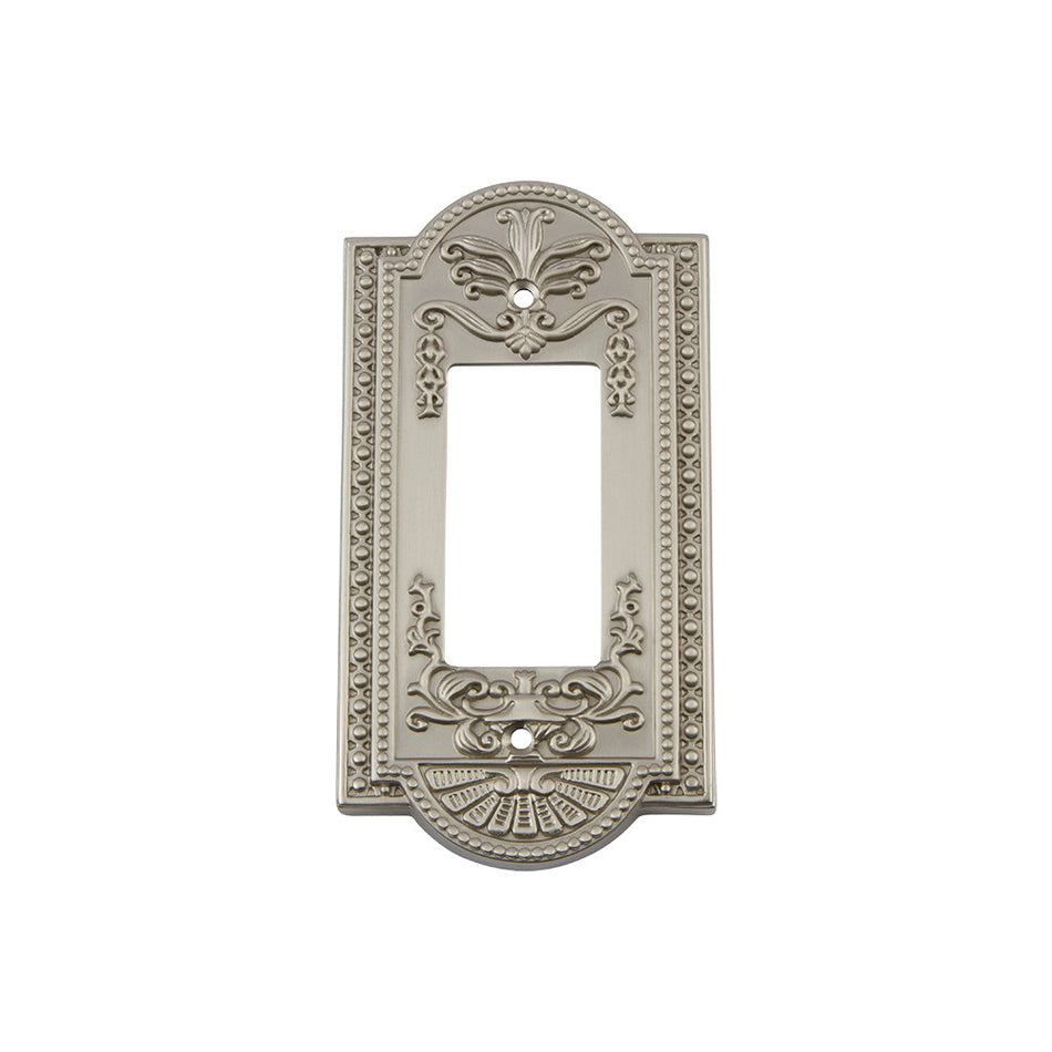 Nostalgic Warehouse 720001: Meadows Single Rocker Switchplate - Satin Nickel