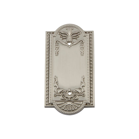Nostalgic Warehouse 720009: Meadows Single Blank Switchplate - Satin Nickel