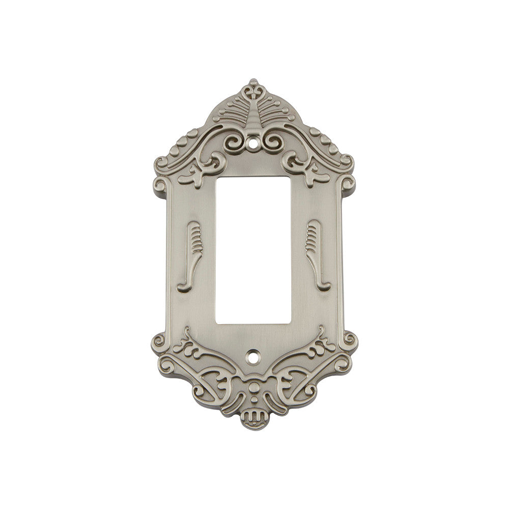 Nostalgic Warehouse 720013: Victorian Single Rocker Switchplate - Satin Nickel