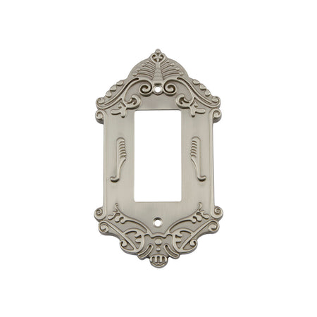 Nostalgic Warehouse 720013: Victorian Single Rocker Switchplate - Satin Nickel