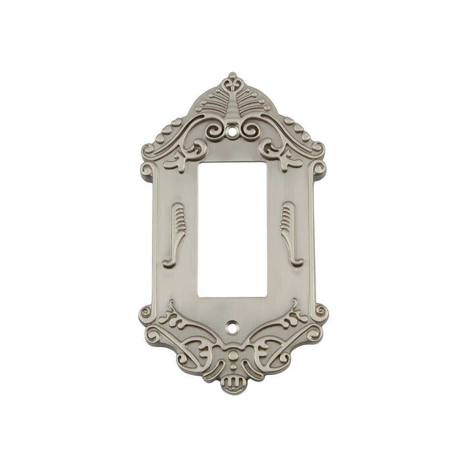 Nostalgic Warehouse 720013: Victorian Single Rocker Switchplate - Satin Nickel
