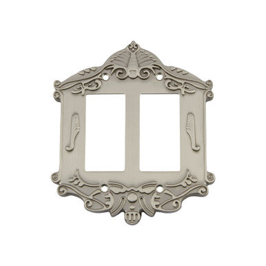 Nostalgic 720014: Victorian Double Rocker Switchplate - Satin Nickel