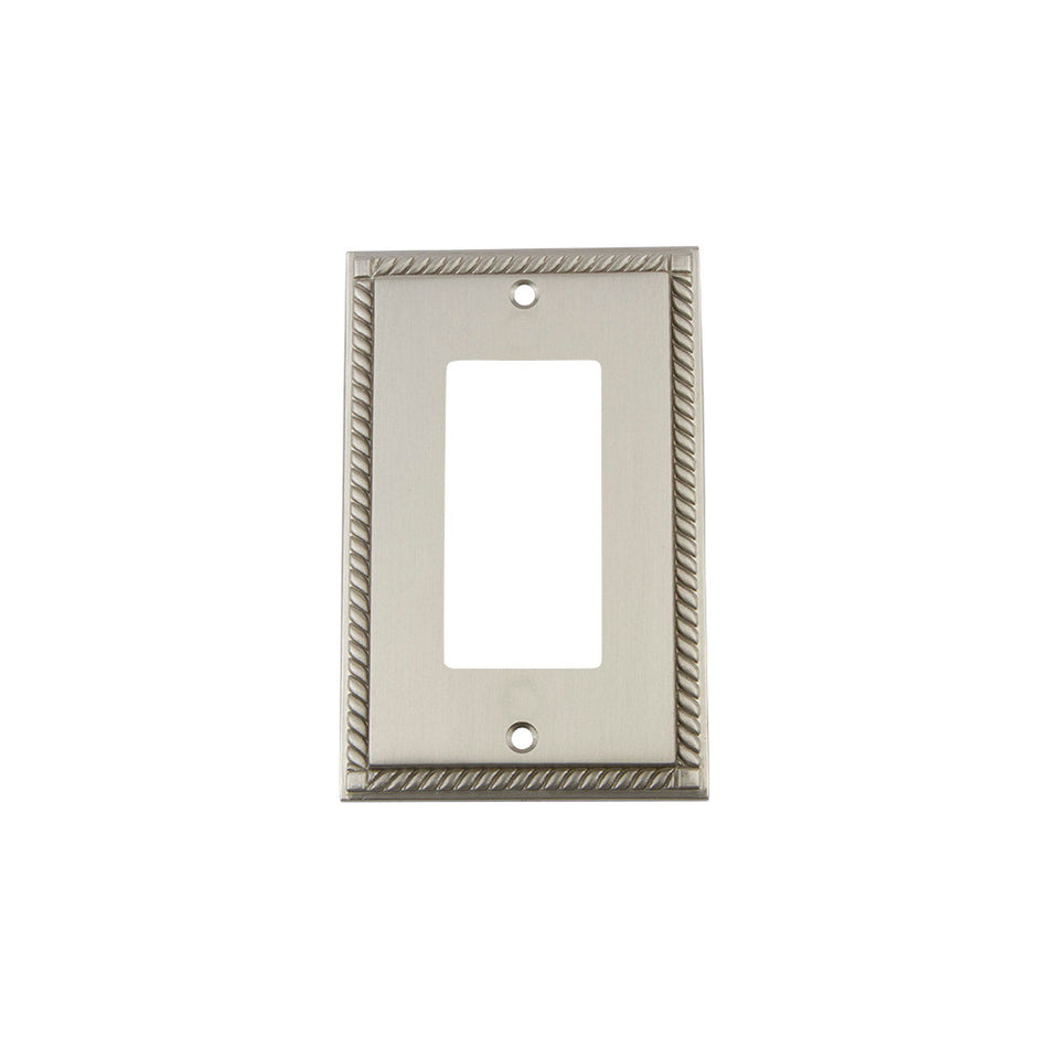 Nostalgic Warehouse 720037: Rope Single Rocker Switchplate - Satin Nickel