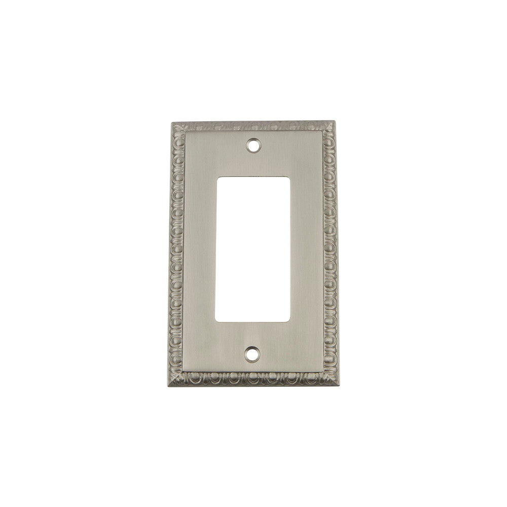 Nostalgic Warehouse 720049: Egg & Dart Single Rocker Switchplate - Satin Nickel