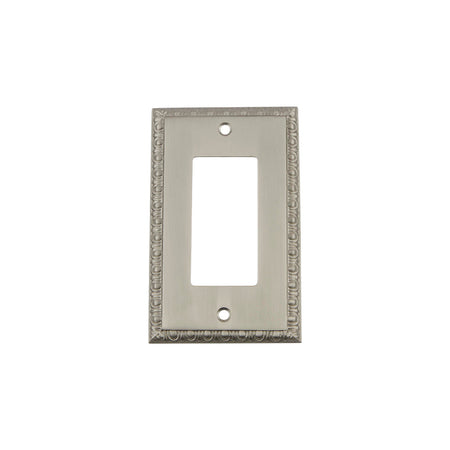 Nostalgic Warehouse 720049: Egg & Dart Single Rocker Switchplate - Satin Nickel