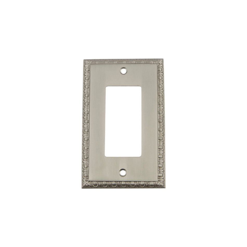 Nostalgic Warehouse 720049: Egg & Dart Single Rocker Switchplate - Satin Nickel