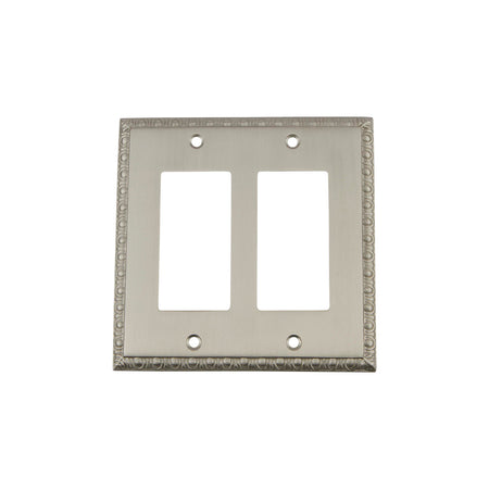 Nostalgic Warehouse 720050: Egg & Dart Double Rocker Switchplate - Satin Nickel