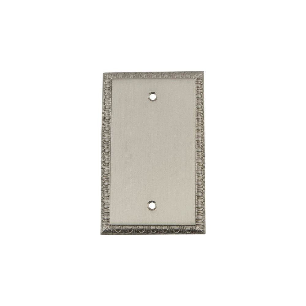 Nostalgic Warehouse 720057: Egg & Dart Single Blank Switchplate - Satin Nickel