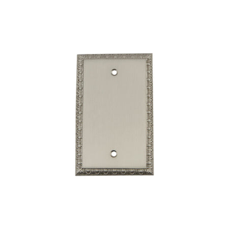 Nostalgic Warehouse 720057: Egg & Dart Single Blank Switchplate - Satin Nickel