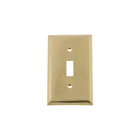 Nostalgic Warehouse 720058: New York Single Toggle Switchplate - Unlacquered Brass