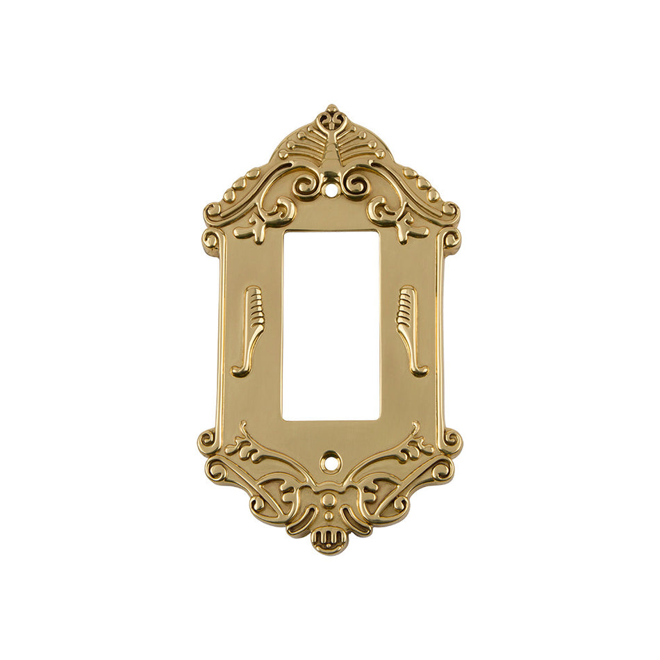 Nostalgic Warehouse 720085: Victorian Single Rocker Switchplate - Unlacquered Brass
