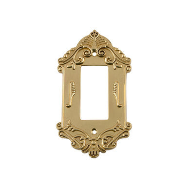 Nostalgic 720085: Victorian Single Rocker Switchplate - Unlacquered Brass