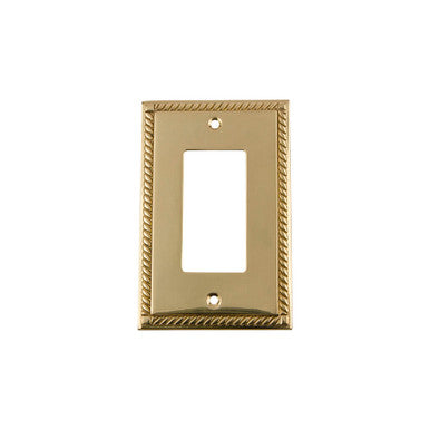 Nostalgic 720109: Rope Single Rocker Switchplate - Unlacquered Brass