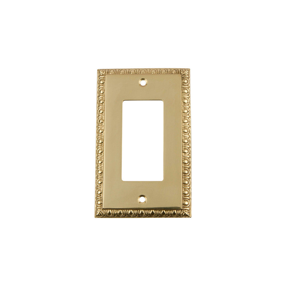 Nostalgic Warehouse 720121: Egg & Dart Single Rocker Switchplate - Unlacquered Brass