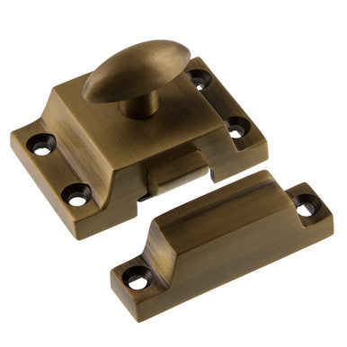 Nostalgic 720140: Surface Mount Plain Cabinet Latch - Antique Brass