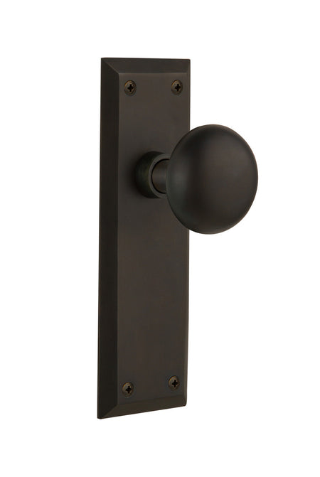 Nostalgic 733151: New York Backplate w/New York Knob Single Dummy Door Set - Oil-Rubbed Bronze