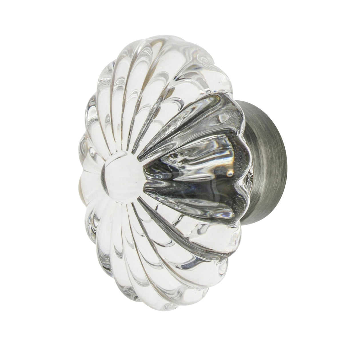 Nostalgic Warehouse 749994: 1-3/4" Oval Fluted Crystal  Cabinet Knob - Antique Pewter