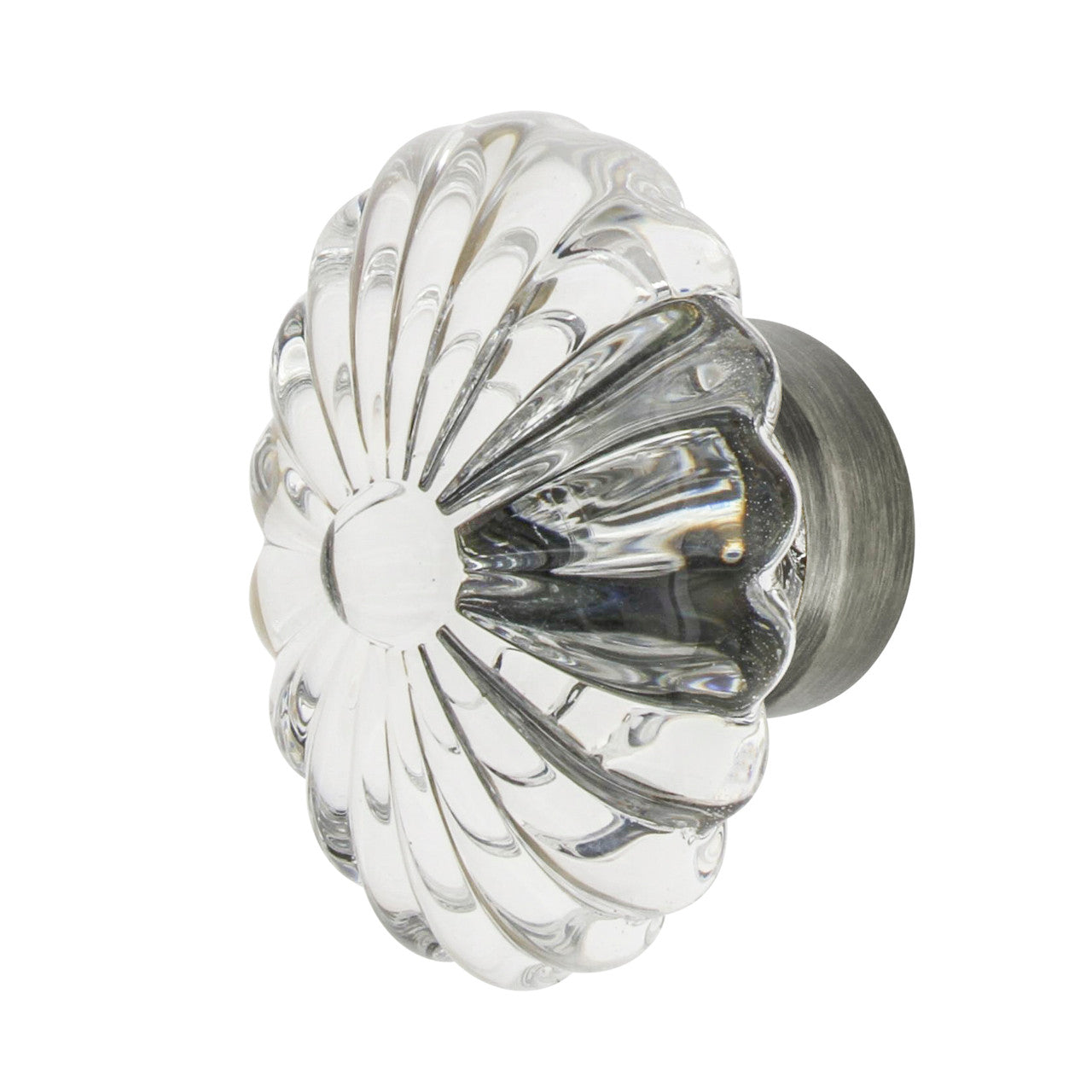 Nostalgic Warehouse 749994: 1-3/4" Oval Fluted Crystal  Cabinet Knob - Antique Pewter