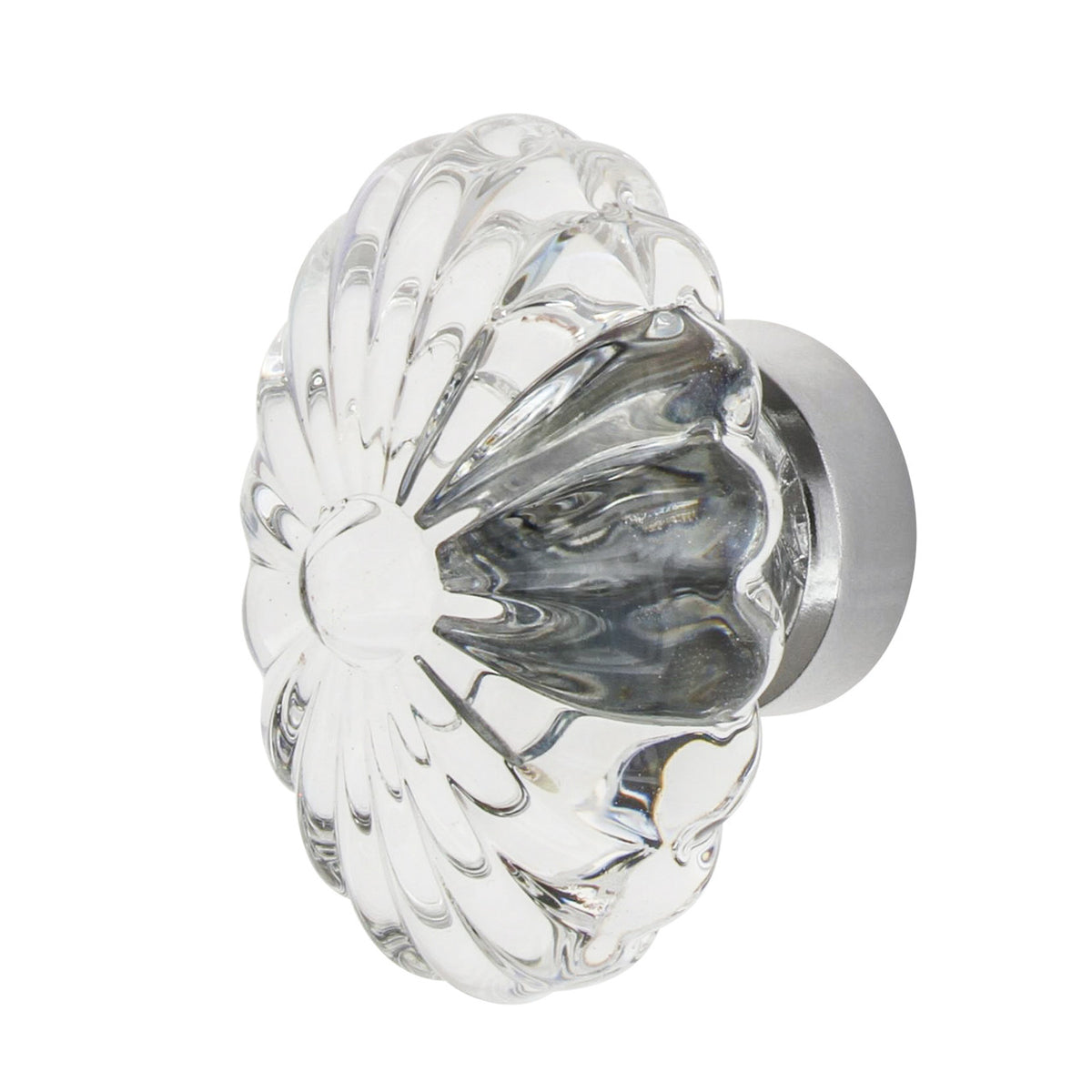 Nostalgic Warehouse 749995: 1-3/4" Oval Fluted Crystal  Cabinet Knob - Bright Chrome