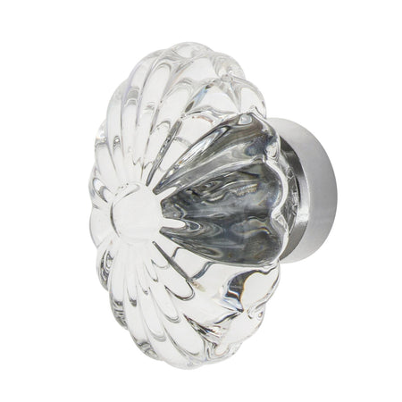 Nostalgic Warehouse 749995: 1-3/4" Oval Fluted Crystal  Cabinet Knob - Bright Chrome