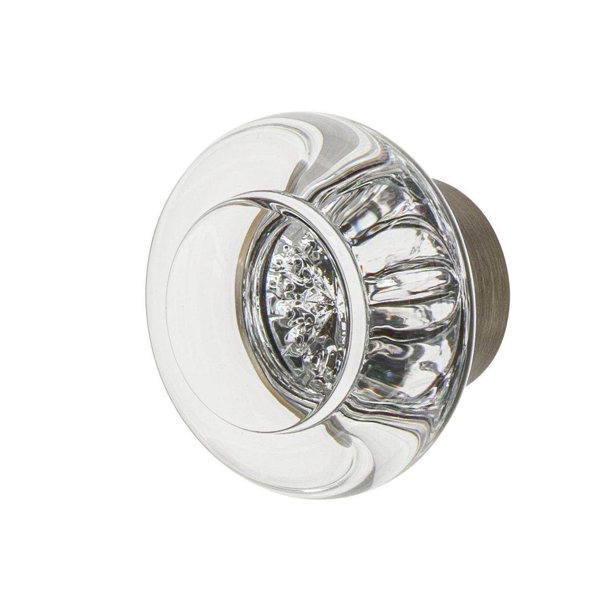 Nostalgic Warehouse 750002: 1-3/8" Round Clear Crystal  Cabinet Knob - Antique Pewter