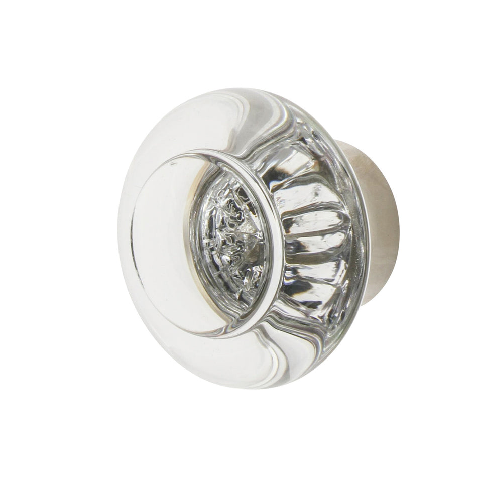 Nostalgic Warehouse 750005: 1-3/8" Round Clear Crystal  Cabinet Knob - Polished Nickel