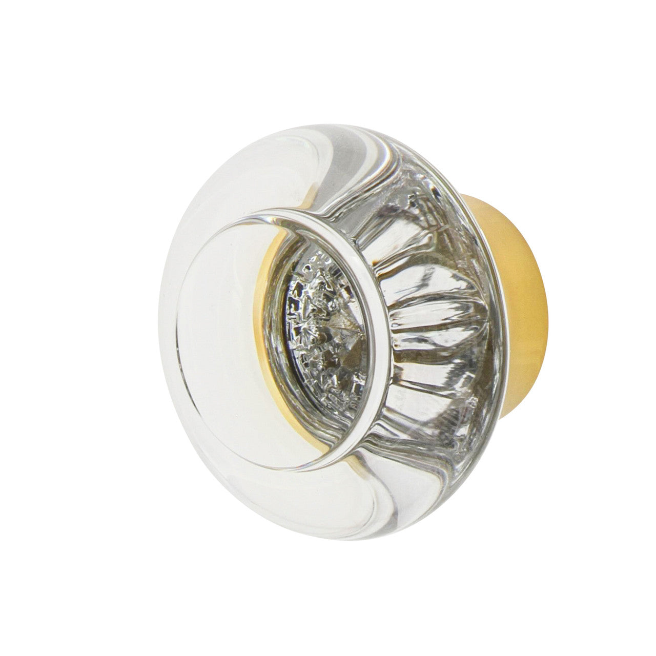 Nostalgic Warehouse 750008: 1-3/8" Round Clear Crystal  Cabinet Knob - Unlacquered Brass