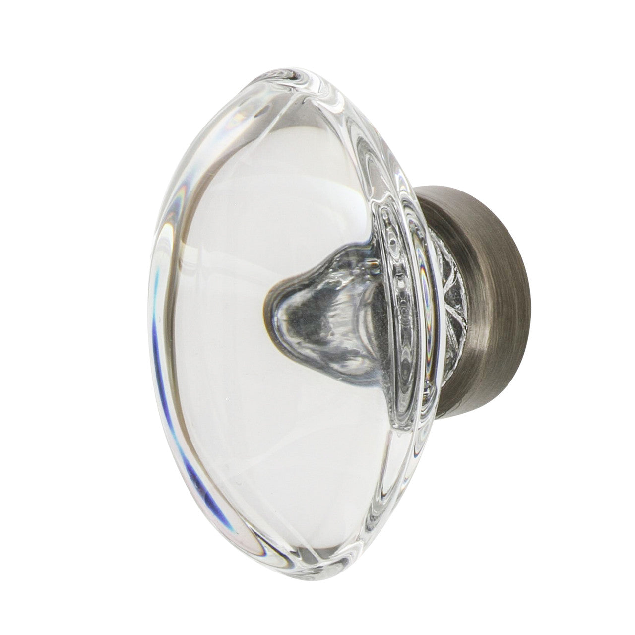 Nostalgic Warehouse 750010: 1-3/4" Oval Fluted Crystal  Cabinet Knob - Antique Pewter