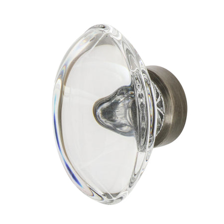 Nostalgic Warehouse 750010: 1-3/4" Oval Fluted Crystal  Cabinet Knob - Antique Pewter