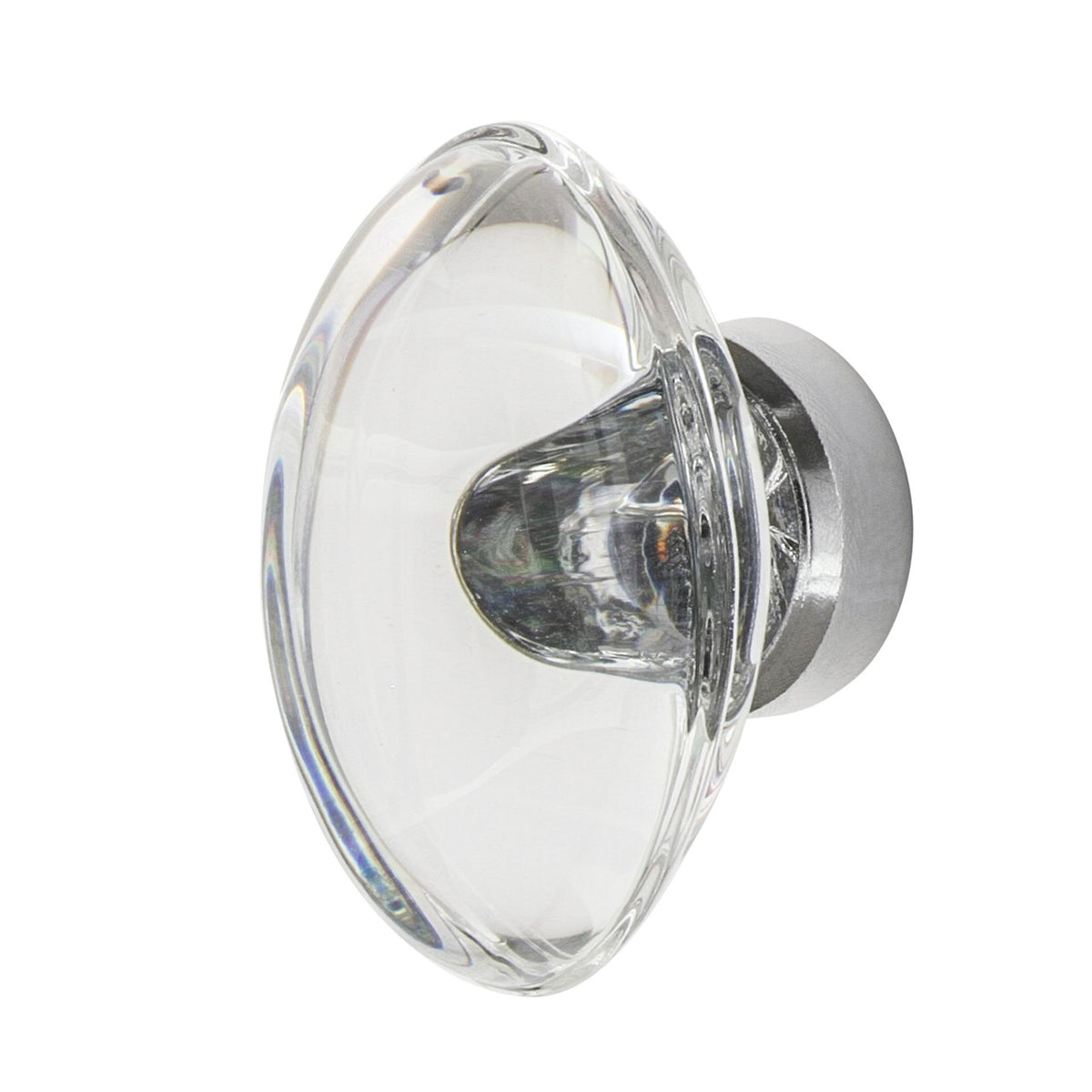 Nostalgic Warehouse 750011: 1-3/4" Oval Fluted Crystal  Cabinet Knob - Bright Chrome