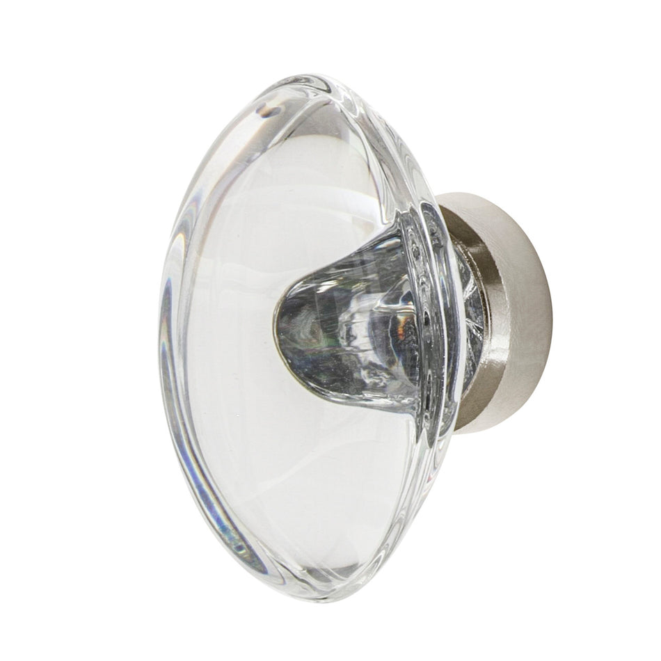 Nostalgic Warehouse 750013: 1-3/4" Oval Fluted Crystal  Cabinet Knob - Polished Nickel