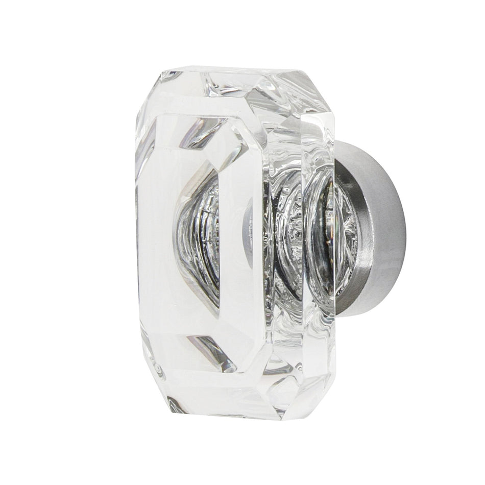 Nostalgic Warehouse 750027: 1-9/16" Baguette Cut Clear Crystal Cabinet Knob - Bright Chrome