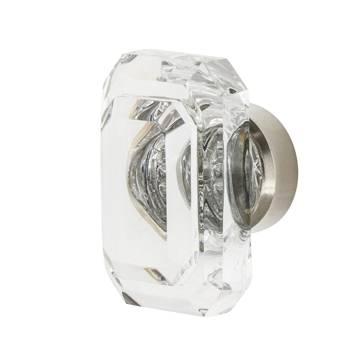 Nostalgic Warehouse 750029: 1-9/16" Baguette Cut Clear Crystal Cabinet Knob - Polished Nickel