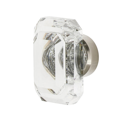 Nostalgic Warehouse 750029: 1-9/16" Baguette Cut Clear Crystal Cabinet Knob - Polished Nickel
