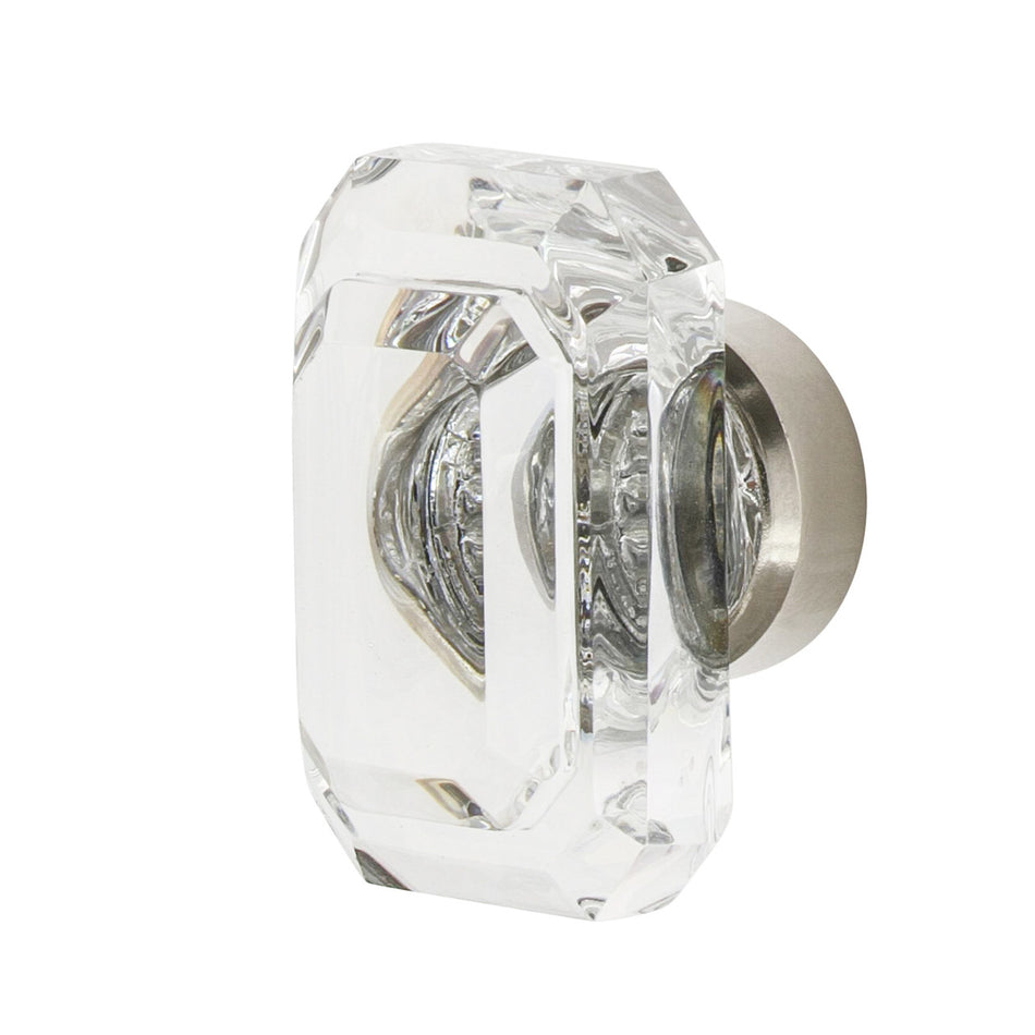Nostalgic Warehouse 750029: 1-9/16" Baguette Cut Clear Crystal Cabinet Knob - Polished Nickel