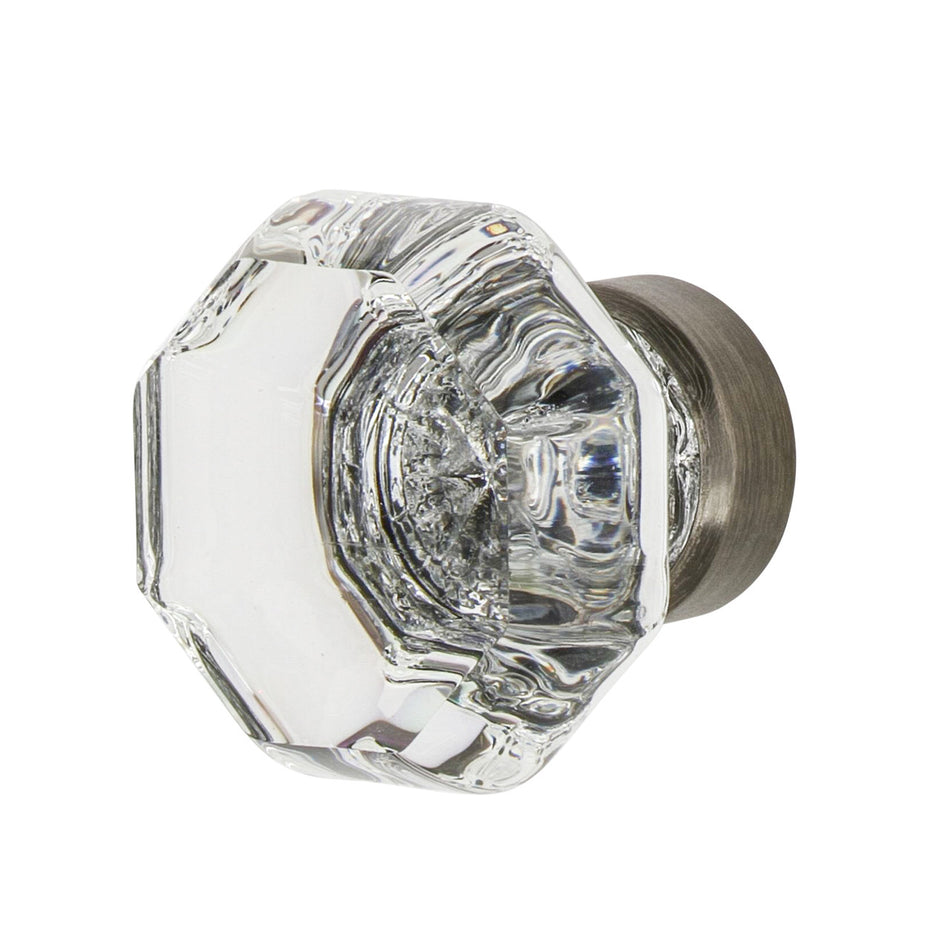 Nostalgic Warehouse 750034: 1-3/8" Waldorf Crystal Cabinet Knob - Antique Pewter