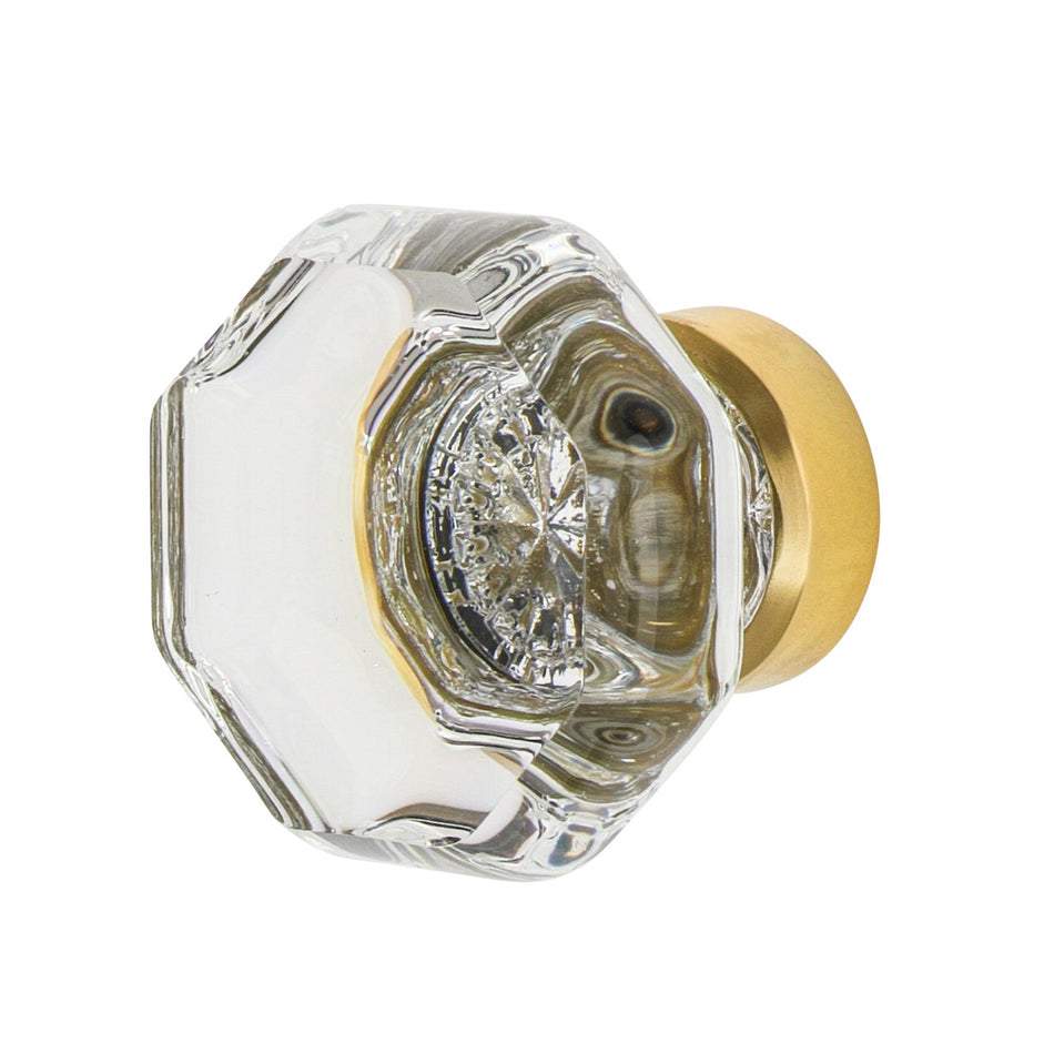 Nostalgic Warehouse 750036: 1-3/8" Waldorf Crystal Cabinet Knob - Polished Brass