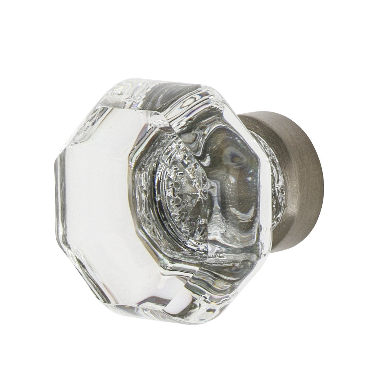 Nostalgic Warehouse 750038: 1-3/8" Waldorf Crystal Cabinet Knob - Satin Nickel