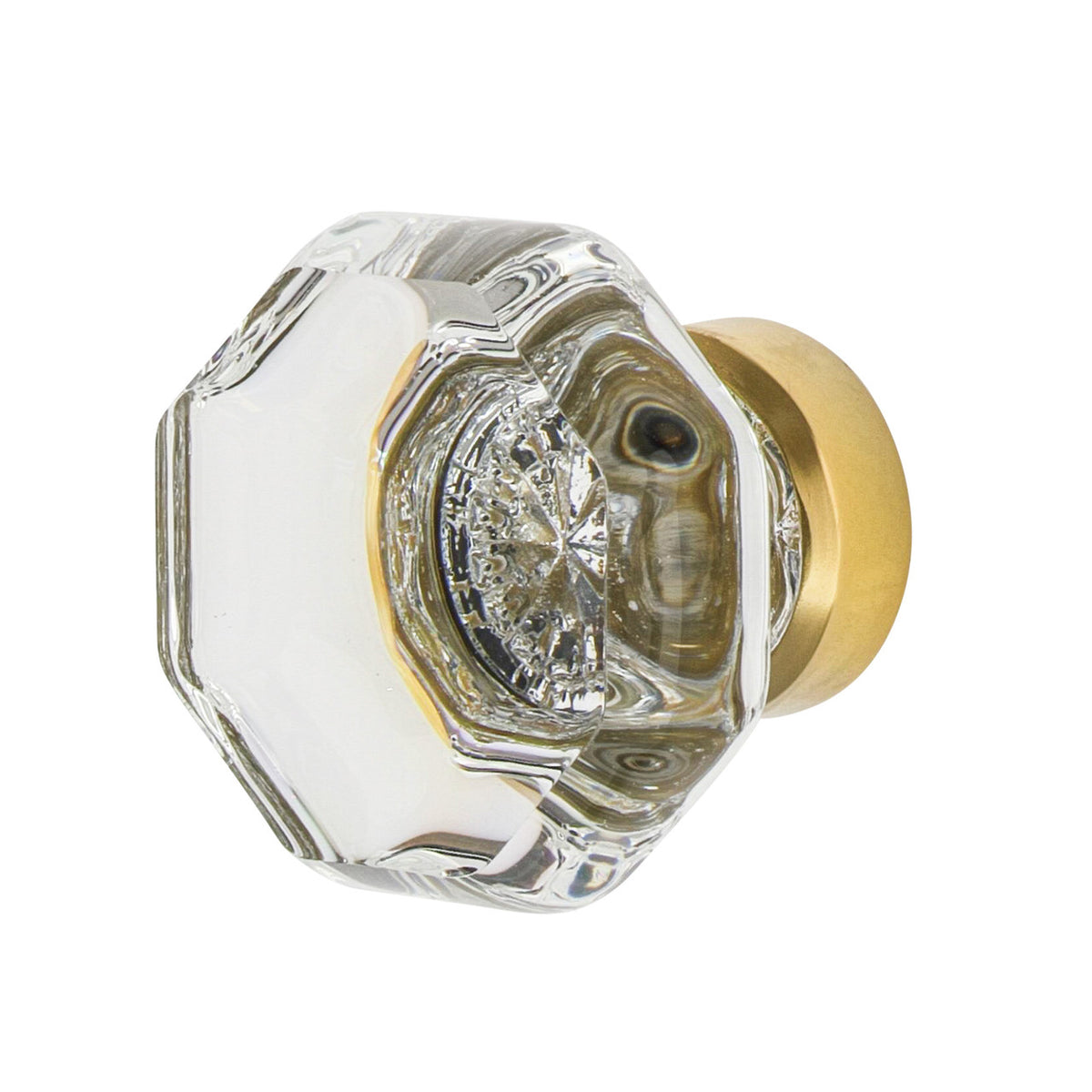 Nostalgic Warehouse 750040: 1-3/8" Waldorf Crystal Cabinet Knob - Unlacquered Brass