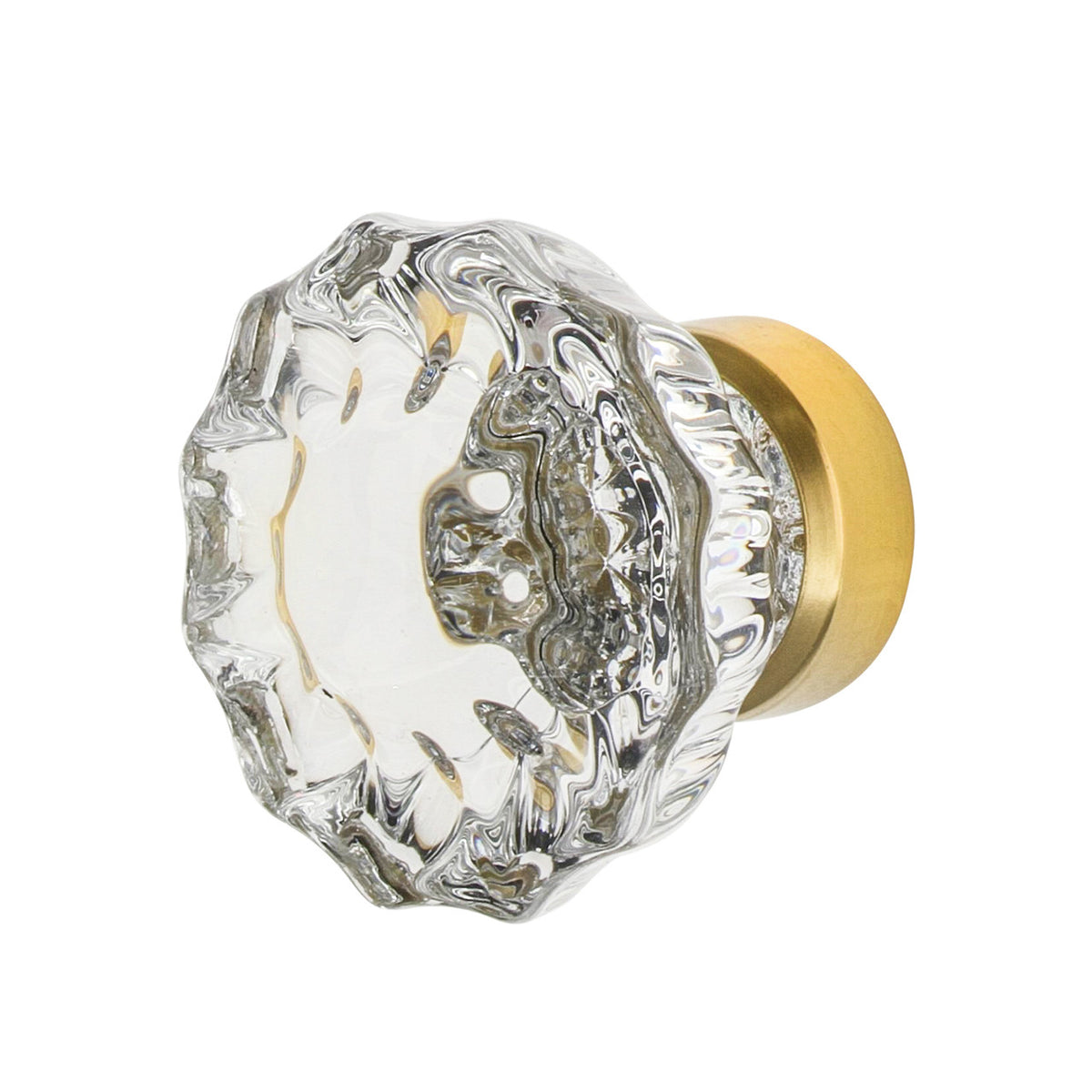 Nostalgic Warehouse 755389: 1-3/8"  Crystal Cabinet Knob - Polished Brass
