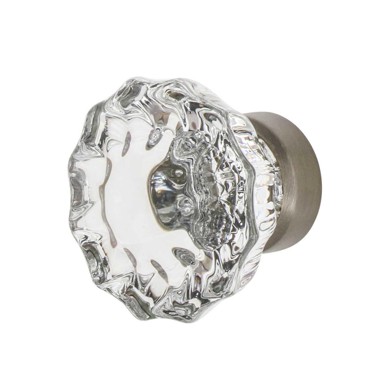 Nostalgic Warehouse 755391: 1-3/8"  Crystal Cabinet Knob - Satin Nickel
