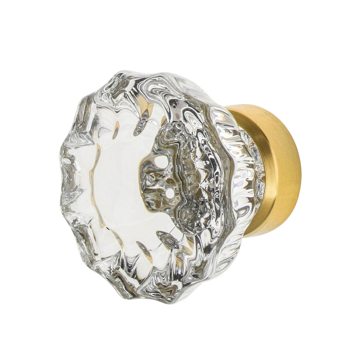 Nostalgic Warehouse 755393: 1-3/8"  Crystal Cabinet Knob - Unlacquered Brass